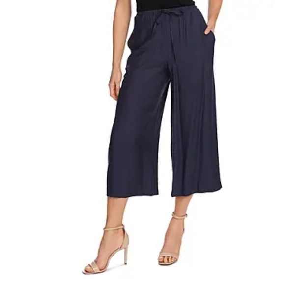 Vince Camuto Pants - VINCE CAMUTO NWT Cropped Wide Leg Drawstring Pants Mood Indigo Size Small